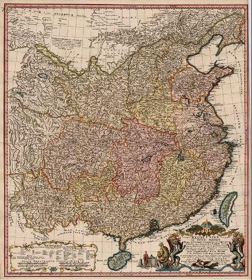 Bản đồ Trung Quốc năm 1740 là bản sao nguyên gốc của bản đồ d'Anville 1735, do Thủ tướng Đức tặng Chủ tịch Trung Quốc. Nguồn: raremaps.com [1]