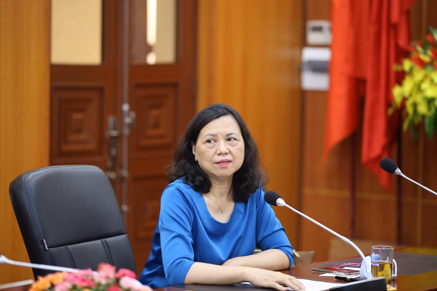 Bà Nguyễn Thị Kim Thanh – Phó Tổng thư ký Hiệp hội Quỹ Tín dụng Nhân dân phát biểu tại Hội thảo.