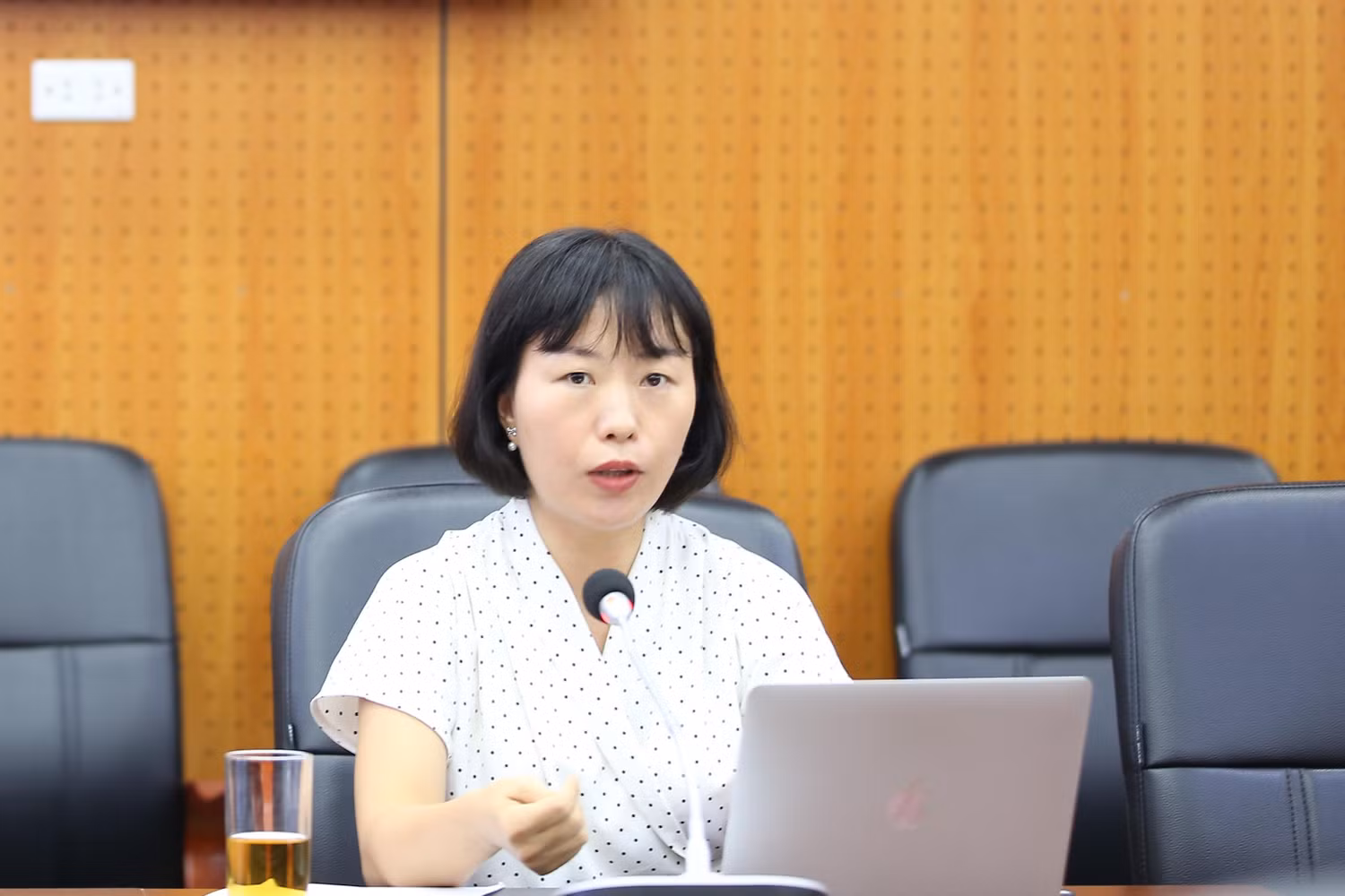 Tiến sĩ Phạm Thu Thủy- Phó Trưởng khoa Ngân hàng Học viện Ngân hàng chia sẻ tại chương trình.