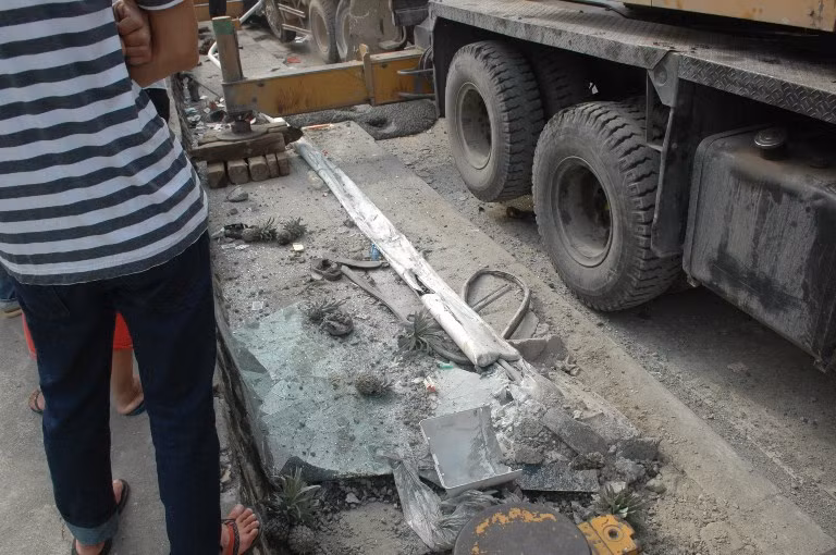 Hiện trường vụ tai nạn.