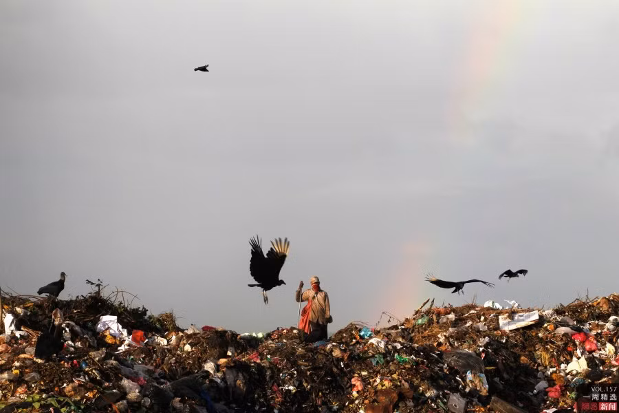 Một người đàn ông nhặt rác ở Managua, Nicaragua hôm 12/12 Một người đàn ông nhặt rác ở Managua, Nicaragua hôm 12/12