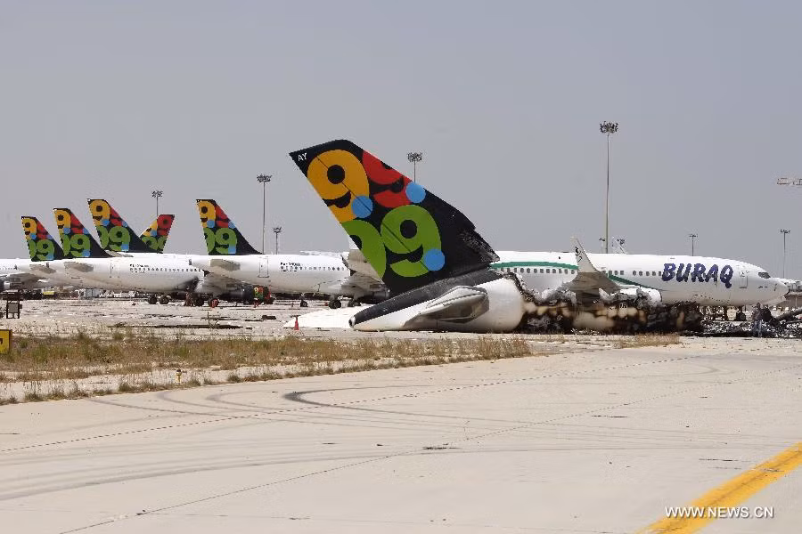 Máy bay riêng của đại tá Gaddafi bị tịch thu, phá hủy ở sân bay Tripoli