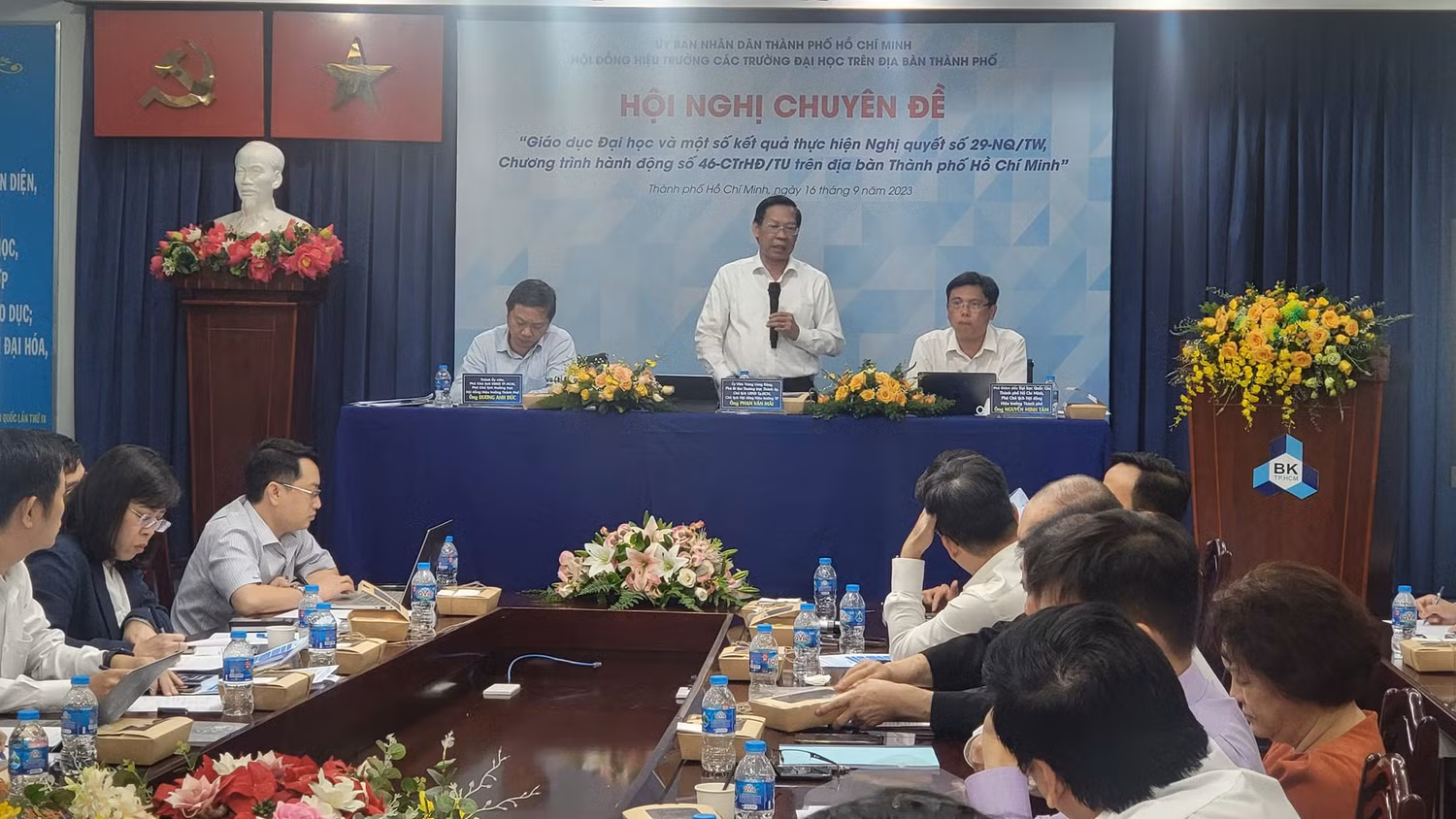 Ông Phan Văn Mãi - Chủ tịch Ủy ban Nhân dân Thành phố Hồ Chí Minh phát biểu tại hội nghị chuyên đề (ảnh: V.D)