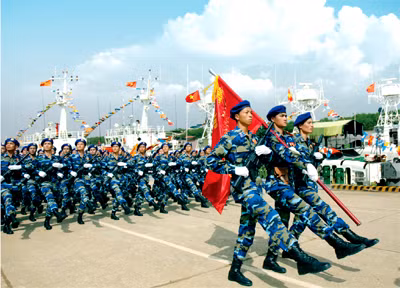 Việt Nam kiên quyết bảo vệ chủ quyền biển đảo thiêng liêng của Tổ quốc. Trong hình là lực lượng Cảnh sát biển Việt Nam.