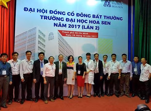 Buổi đại hội cổ đông bất thường - lần 2 của Trường Đại học Hoa Sen hồi tháng 10/2017 vừa qua (ảnh: P.L) Buổi đại hội cổ đông bất thường - lần 2 của Trường Đại học Hoa Sen hồi tháng 10/2017 vừa qua (ảnh: P.L)