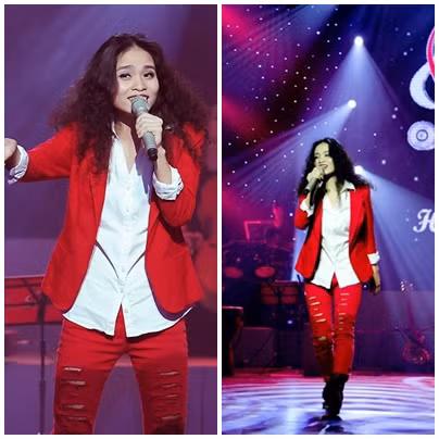 Mốt "rách rưới" cũng đã được Đồng Lan mang lên sân khấu The Voice với phong cách tomboy khỏe khoắn...