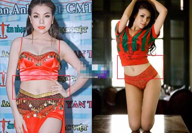 Trà Ngọc Hằng có một vòng hai khá lớn nên cô phải nhờ đến sự "cắt gọt" của photoshop để có được những bức hình nóng bỏng