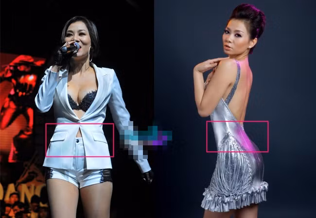 Nhờ photoshop nên vòng bụng "béo phì" của Thu Minh đã biến mất