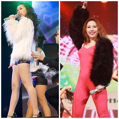 Bảo Thy cũng đã từng là "thảm họa" thời trang với những chiếc áo lông và cách mix trang phục theo phong cách gợi cảm quá thế này.