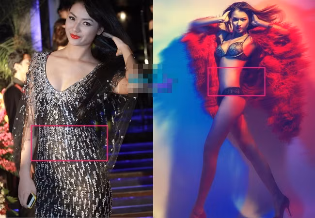 Hồng Quế thời còn "mũm mĩm" có vòng eo khá tròn trịa. Tuy nhiên, trong các bức hình photoshoot, cô đã được các chuyên gia chỉnh sửa ảnh "ban tặng" cho mình một vòng eo thon gọn. Nhưng vì chỉnh sửa hơi "quá tay" nên vòng hai của Hồng Quế lại bị "dị dạng"