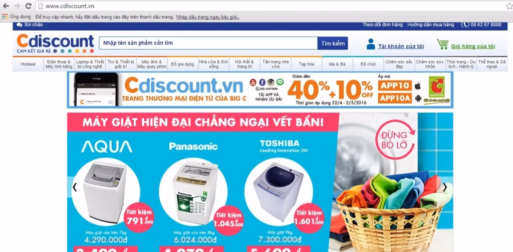 Trang website Cdiscount.vn bị tố bán hàng kém chất lượng - thiếu trách nhiệm/Ảnh chụp màn hình.