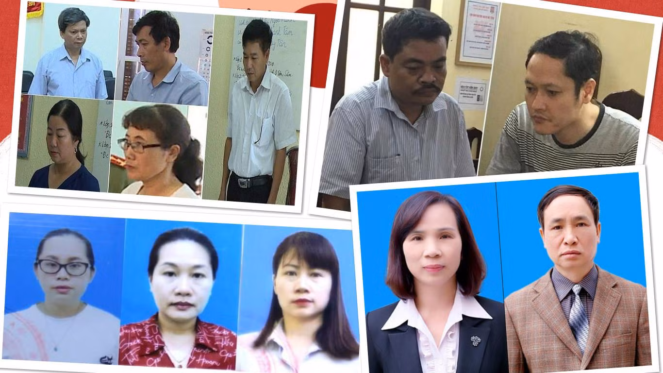 Vì đâu những con người này bất chấp cả danh dự nhân phẩm của mình để phá hoại nền giáo dục quốc gia? (Ảnh: Tổng hợp từ Giaoduc.net.vn, tienphong, vietnamnet, laodong)