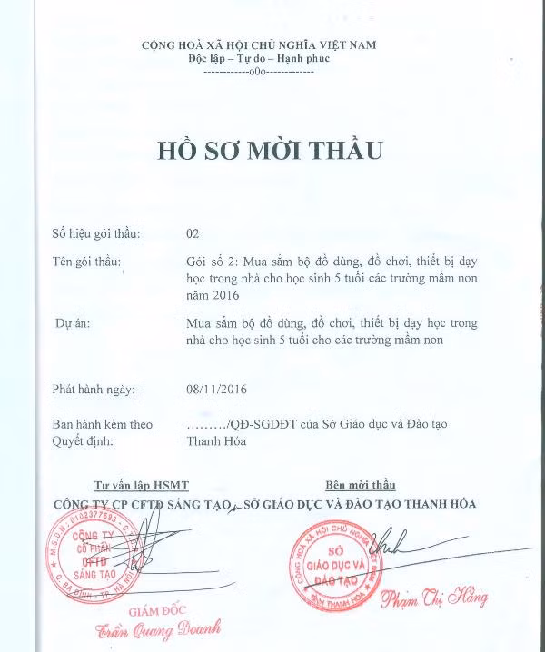 Việc khắc phục các sai phạm trong lập hồ sơ mời thầu và tổ chức đấu thầu lần 1 chưa xong, nhưng Sở Giáo dục và Đào tạo tỉnh Thanh Hóa vẫn tiếp tục vi phạm pháp Luật, vi phạm các điều cấm trong luật đấu thầu khi làm công tác đấu thầu lại lần 2 (ảnh MC)