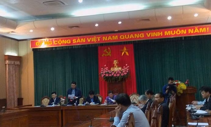 Buổi họp báo của Thành ủy Hà Nội vào chiều 21/2 (ảnh Trinh Phúc).