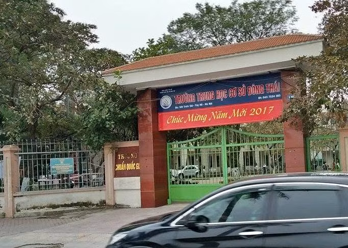 Trường Trung học Cơ sở Đông Thái, quận Tây Hồ nơi đang có chương trình tiếng Anh liên kết (ảnh Quốc Toản).