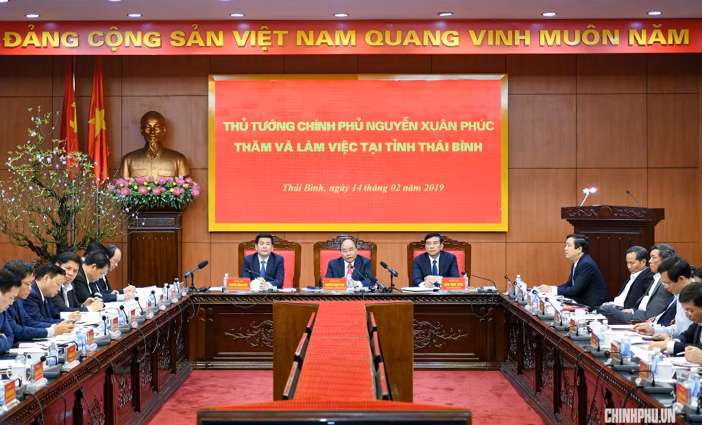 Thủ tướng thăm và làm việc tại tỉnh Thái Bình. Ảnh: VGP Thủ tướng thăm và làm việc tại tỉnh Thái Bình. Ảnh: VGP