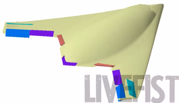 Máy bay ném bom tàng hình không người lái AURA của Ấn Độ được thiết kế phụ trợ 3D. Máy bay ném bom tàng hình không người lái AURA của Ấn Độ được thiết kế phụ trợ 3D.