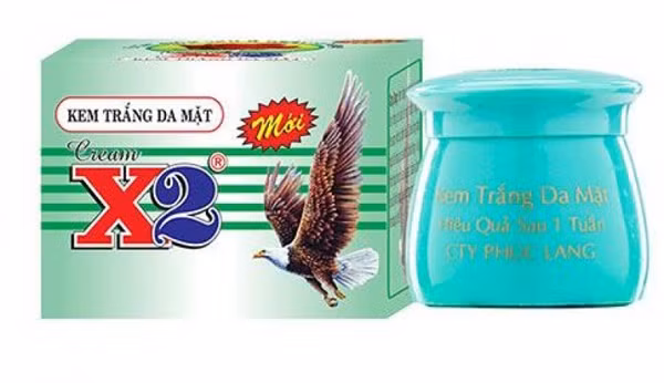 Kem trắng da mặt – X2 không đạt chất lượng bị thu hồi.