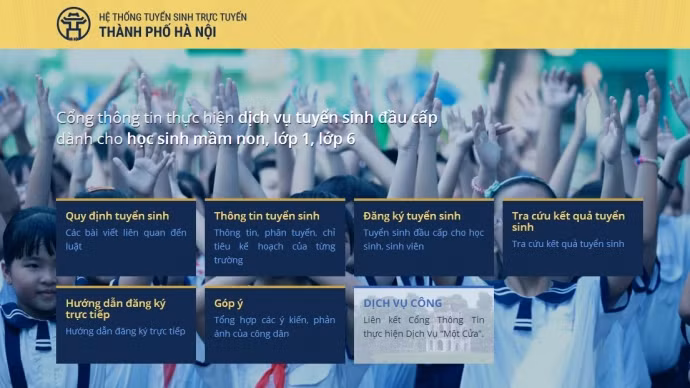 Hướng dẫn đăng ký tuyển sinh trực tuyến đầu cấp ở Hà Nội ảnh 1 Hướng dẫn đăng ký tuyển sinh trực tuyến đầu cấp ở Hà Nội ảnh 1
