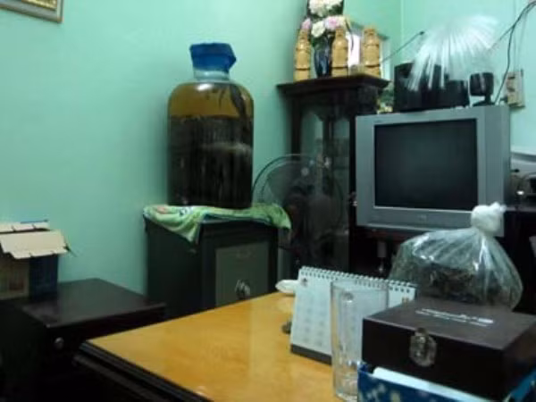 Chủ nhân vốn sợ rắn và chẳng có hứng thú gì trong việc sưu tập loài rắn này cả. Tuy nhiên, chẳng hiểu sao, khi nhìn thấy con rắn khổng lồ này, chị lại nảy sinh ý tưởng đem nó về ngắm. Vì vậy nó được trưng bày ngay tại phòng làm việc. Nhiều người trả giá hàng trăm triệu cho bình rượu ngâm rắn hổ mang này.