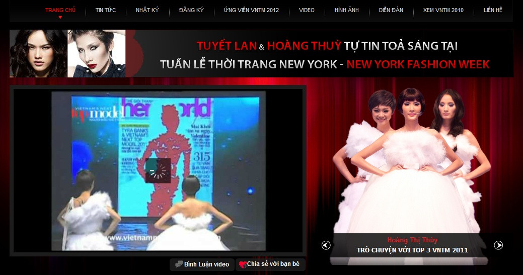 Dòng thông tin từng chạy trên trang web của Vietnam's Next Top Model được cộng đồng mạng chụp lại, cho thấy BTC cuộc thi này rất công khai và hồ hởi tuyên bố Tuyết Lan, Hoàng Thùy tham dự New York Fashion Week. Dòng thông tin từng chạy trên trang web của Vietnam's Next Top Model được cộng đồng mạng chụp lại, cho thấy BTC cuộc thi này rất công khai và hồ hởi tuyên bố Tuyết Lan, Hoàng Thùy tham dự New York Fashion Week.