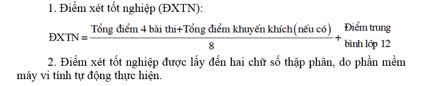 Công thức tính điểm xét tốt nghiệp Thi quốc gia 2015 ảnh 2 Công thức tính điểm xét tốt nghiệp Thi quốc gia 2015 ảnh 2