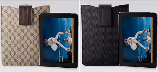 10. Vỏ ipad nhãn hiệu Gucci Với kiểu dáng rất bắt mắt, được thiết kế với chất liệu da cao cấp , vỏ ipad này chính là một món phụ kiện xa xỉ cho chiếc iPad của bạn. Chiếc vỏ ipad này có giá 230 USD ( gần 5 triệu đồng )
