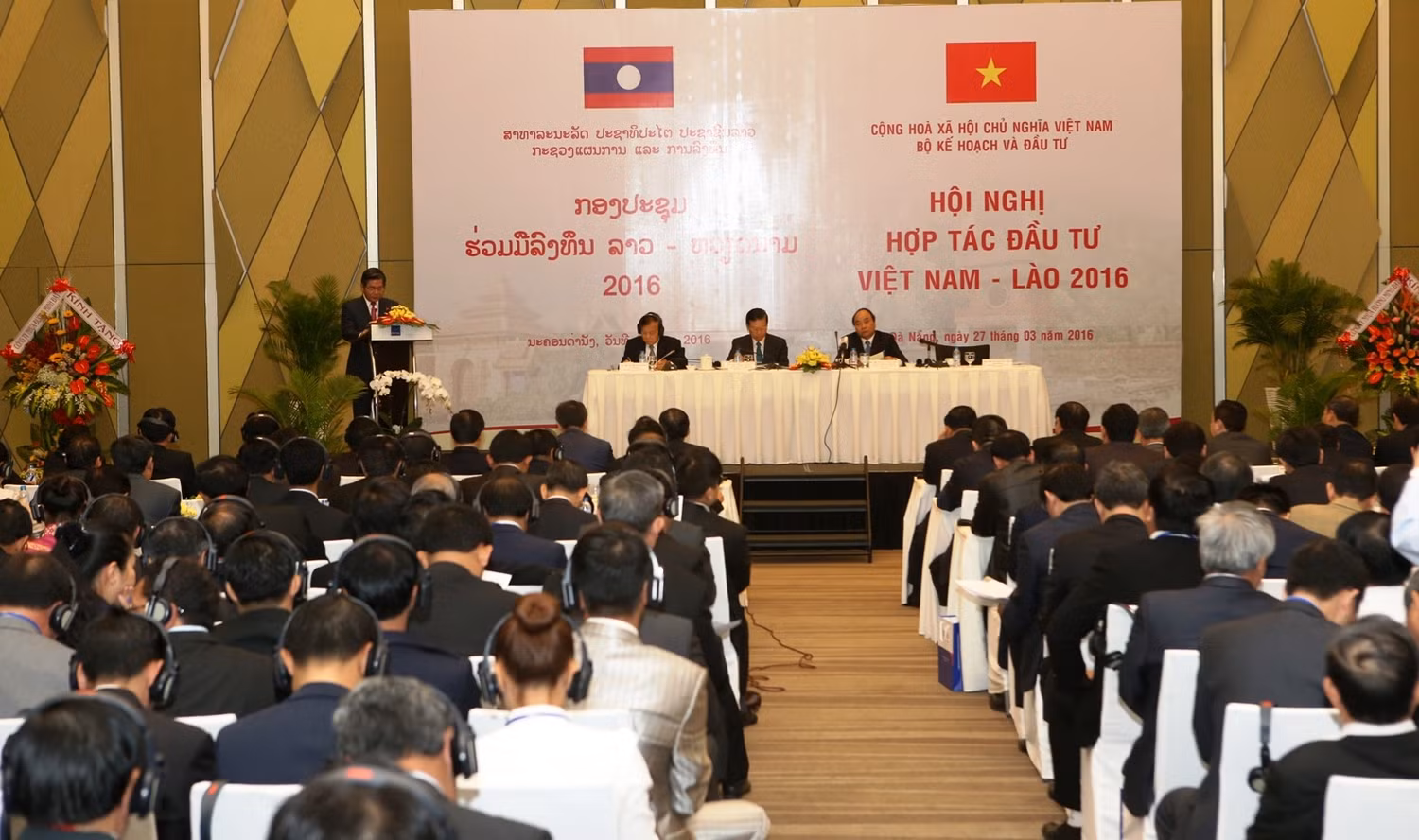 Quang cảnh hội nghị Hợp tác đầu tư Việt Nam - Lào 2016. Ảnh T.L
