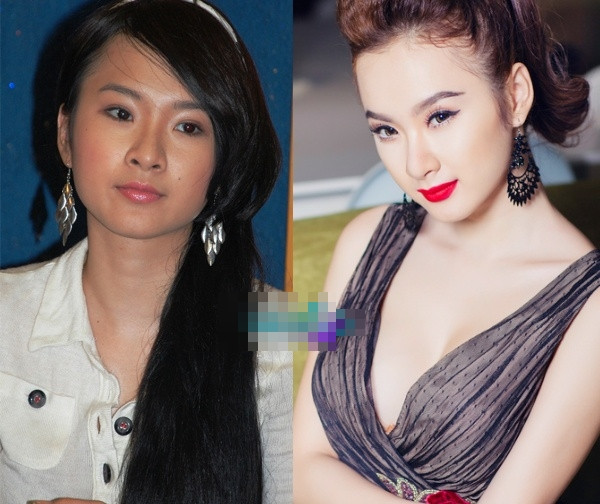 Làn da Angela Phương Trinh trắng hơn, nhưng cách trang điểm khiến cô già đi trông thấy.