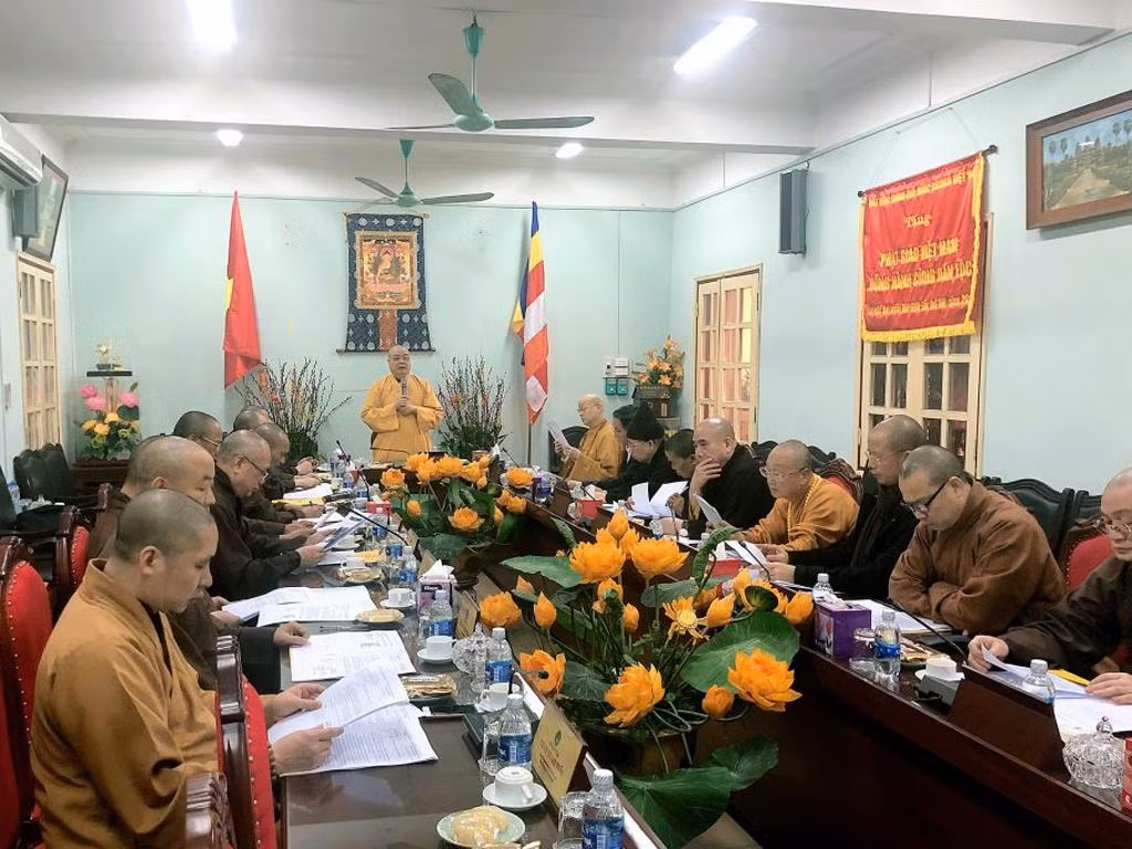 Cuộc họp của Hội đồng Trị sự Giáo hội Phật giáo Việt Nam (phía Bắc). Ảnh: phatgiao.org.