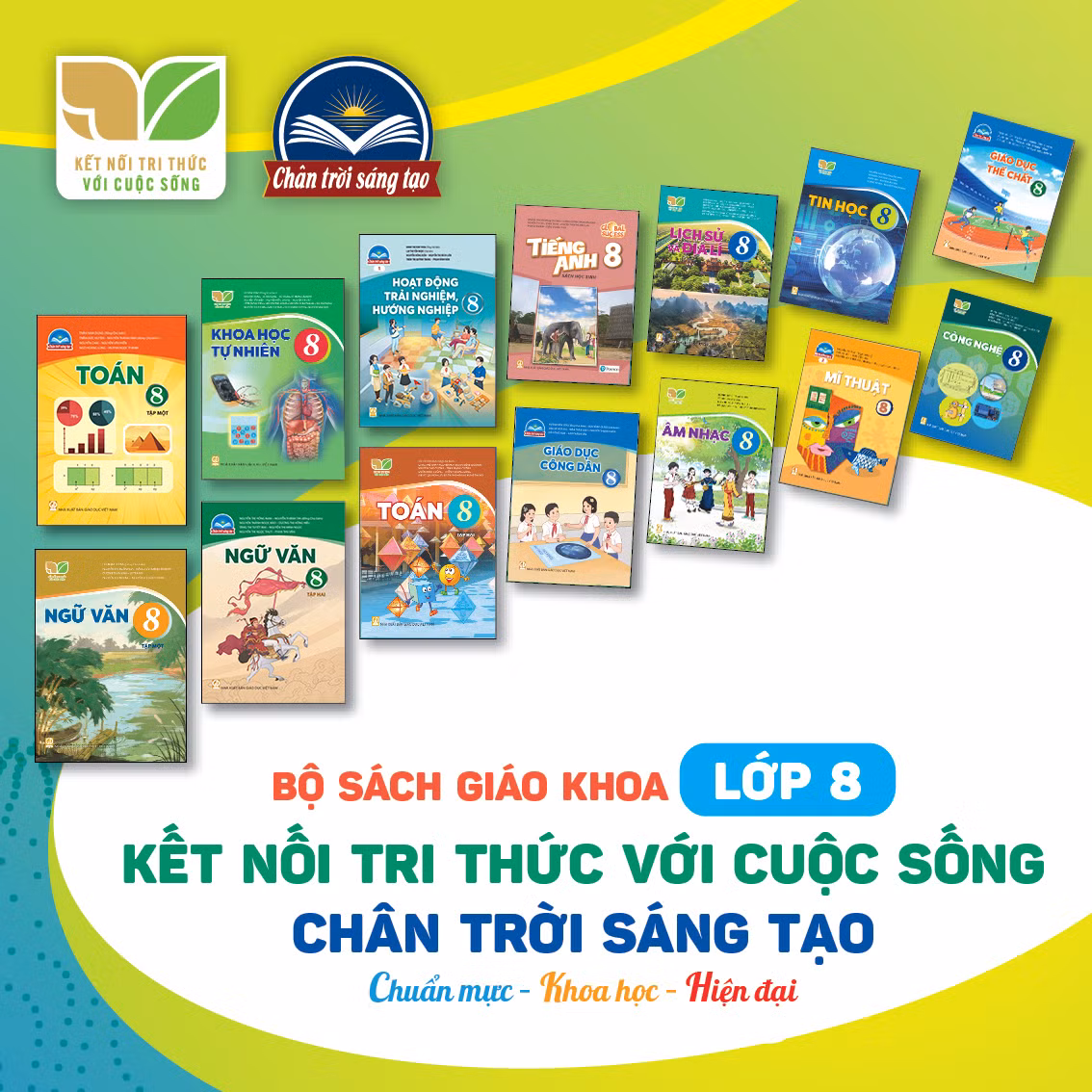 Bộ sách giáo khoa lớp 8 theo Chương trình giáo dục phổ thông 2018. Ảnh: Nhà xuất bản Giáo dục Việt Nam