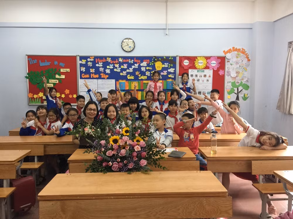 Lớp học 4C1 nơi em Nguyễn Ngọc Trinh theo học (ảnh do cô giáo Vũ Thị Phương cung cấp).