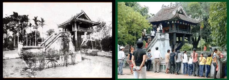 Chùa Một cột ở góc ảnh khác