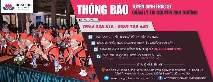 Trường đại học Đông Đô tuyển sinh Thạc sĩ ngành Quản lý tài nguyên và môi trường. Trường đại học Đông Đô tuyển sinh Thạc sĩ ngành Quản lý tài nguyên và môi trường.