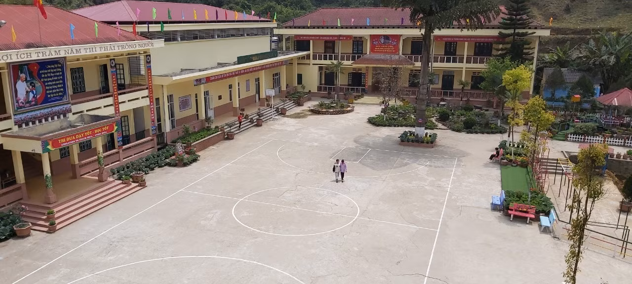 Toàn cảnh Trường Trung học cơ sở và Trung học phổ thông Bắc Hà (huyện Bắc Hà) trên cơ sở nâng cấp Trường Phổ thông dân tộc bán trú Trung học cơ sở Lùng Phình. Ảnh: Sở Giáo dục và Đào tạo Lào Cai cung cấp.