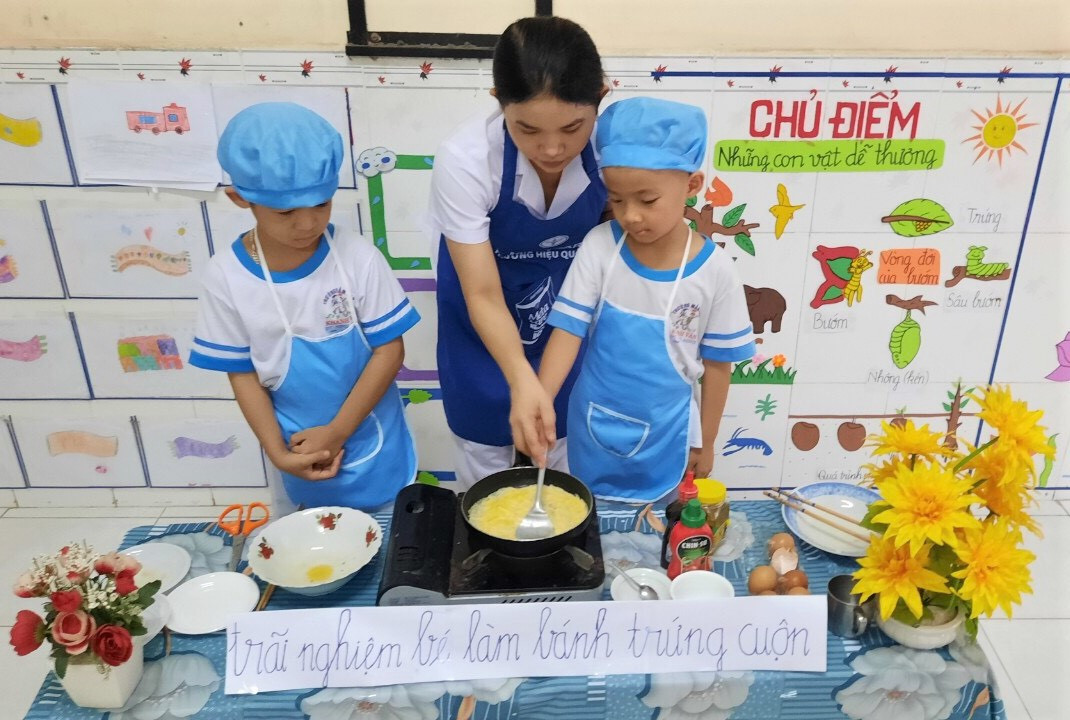 Giờ học tại cơ sở mầm non ngoài công lập trên địa bàn có khu công nghiệp quận Bình Thủy (thành phố Cần Thơ). Ảnh: NVCC.