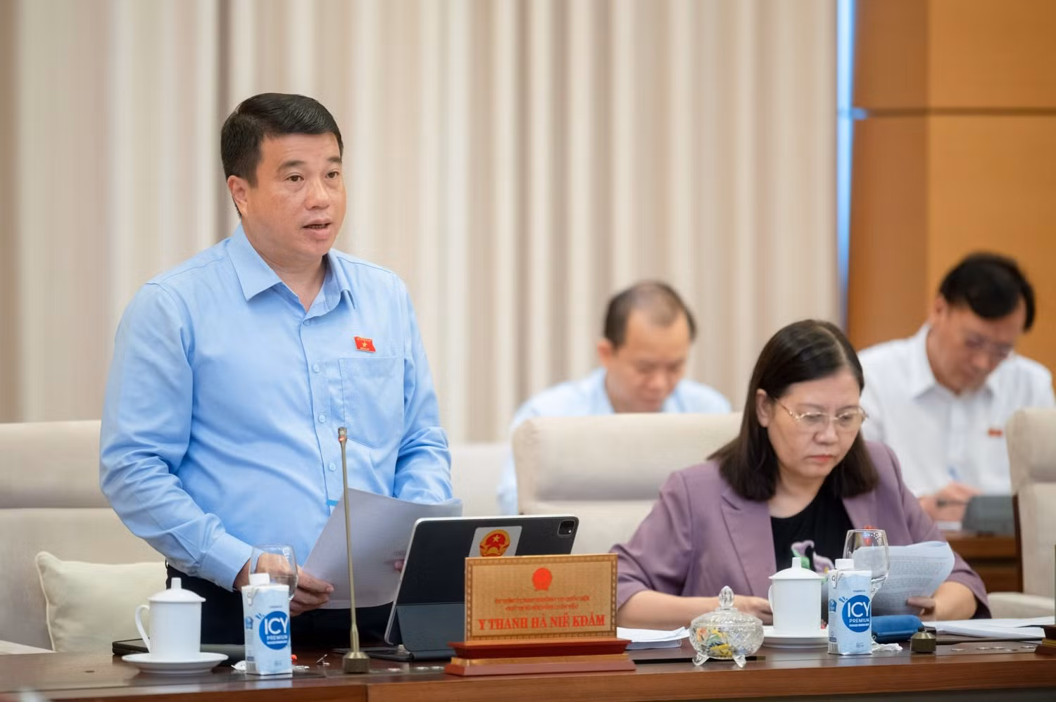 Chủ tịch Hội đồng Dân tộc Y Thanh Hà Niê Kđăm. .Ảnh: quochoi.vn.