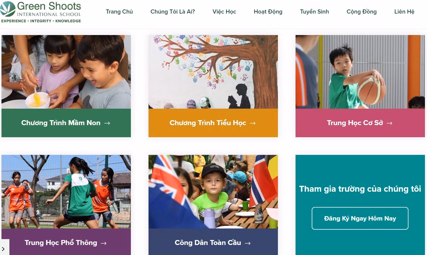 Chương trình học được giới thiệu trên website. Chương trình học được giới thiệu trên website.
