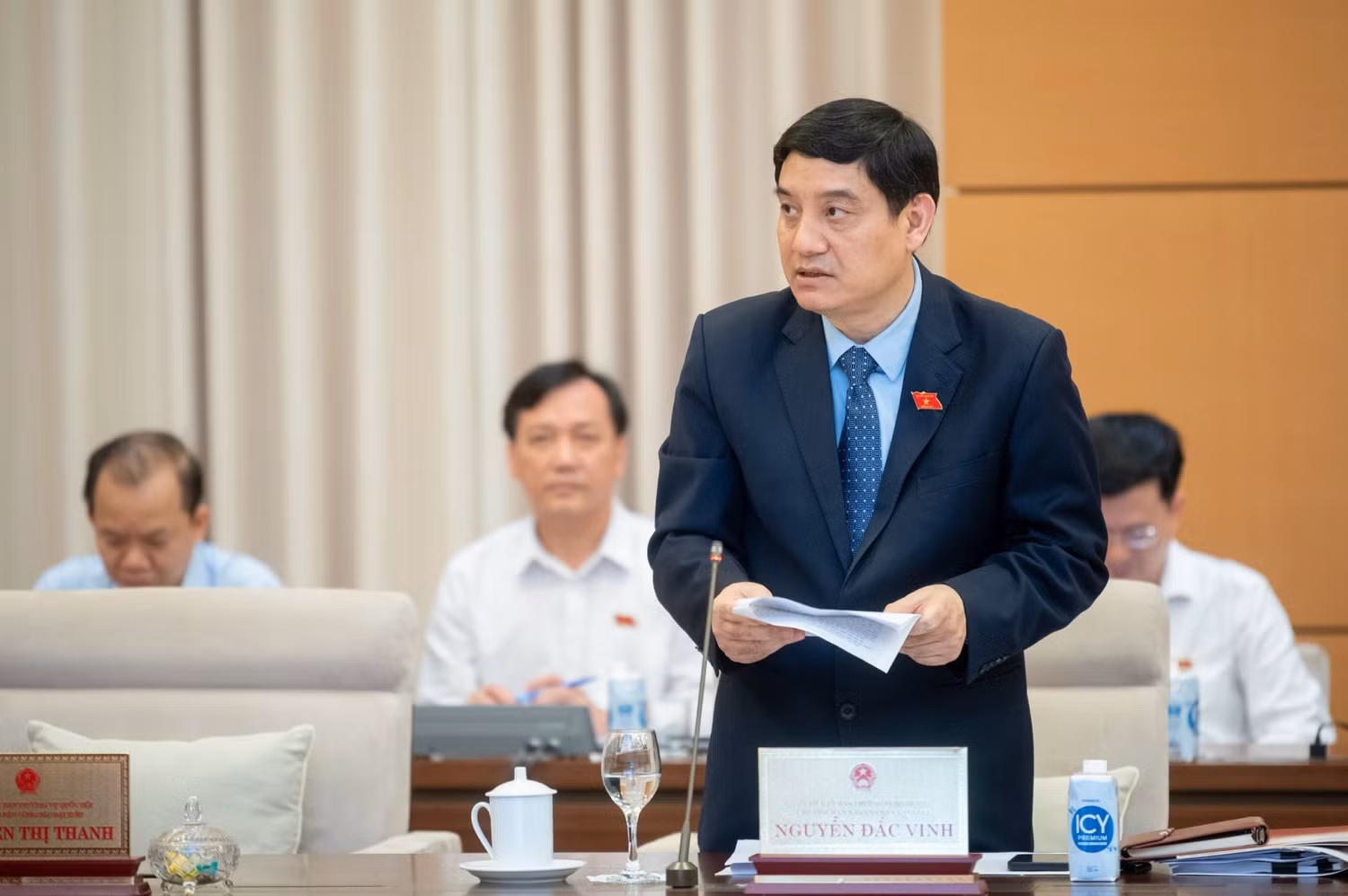 Chủ nhiệm Ủy ban Văn hóa, Giáo dục Nguyễn Đắc Vinh - Phó Trưởng đoàn Thường trực Đoàn giám sát. Ảnh: quochoi.vn.