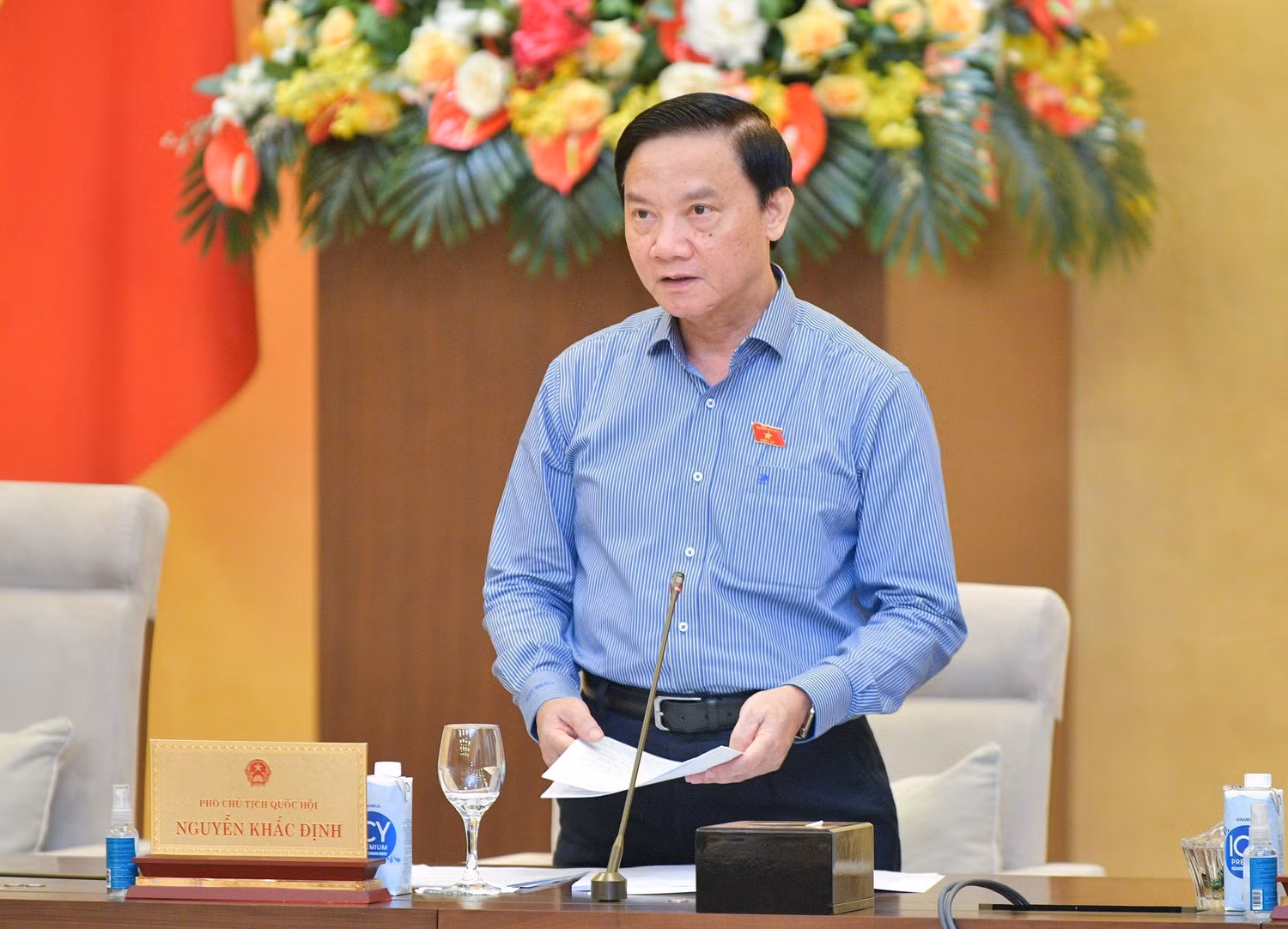 Phó Chủ tịch Quốc hội Nguyễn Khắc Định kết luận nội dung thảo luận. Ảnh: quochoi.vn. Phó Chủ tịch Quốc hội Nguyễn Khắc Định kết luận nội dung thảo luận. Ảnh: quochoi.vn.