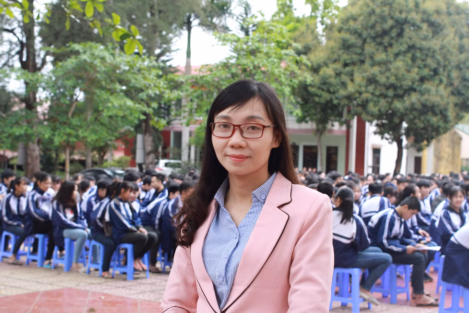 Cô giáo Đặng Thị Thu Phượng, Trường Trung học Phổ thông Hùng Vương, Thị xã Phú Thọ, Tỉnh Phú Thọ. (Ảnh: Đỗ Thơm)