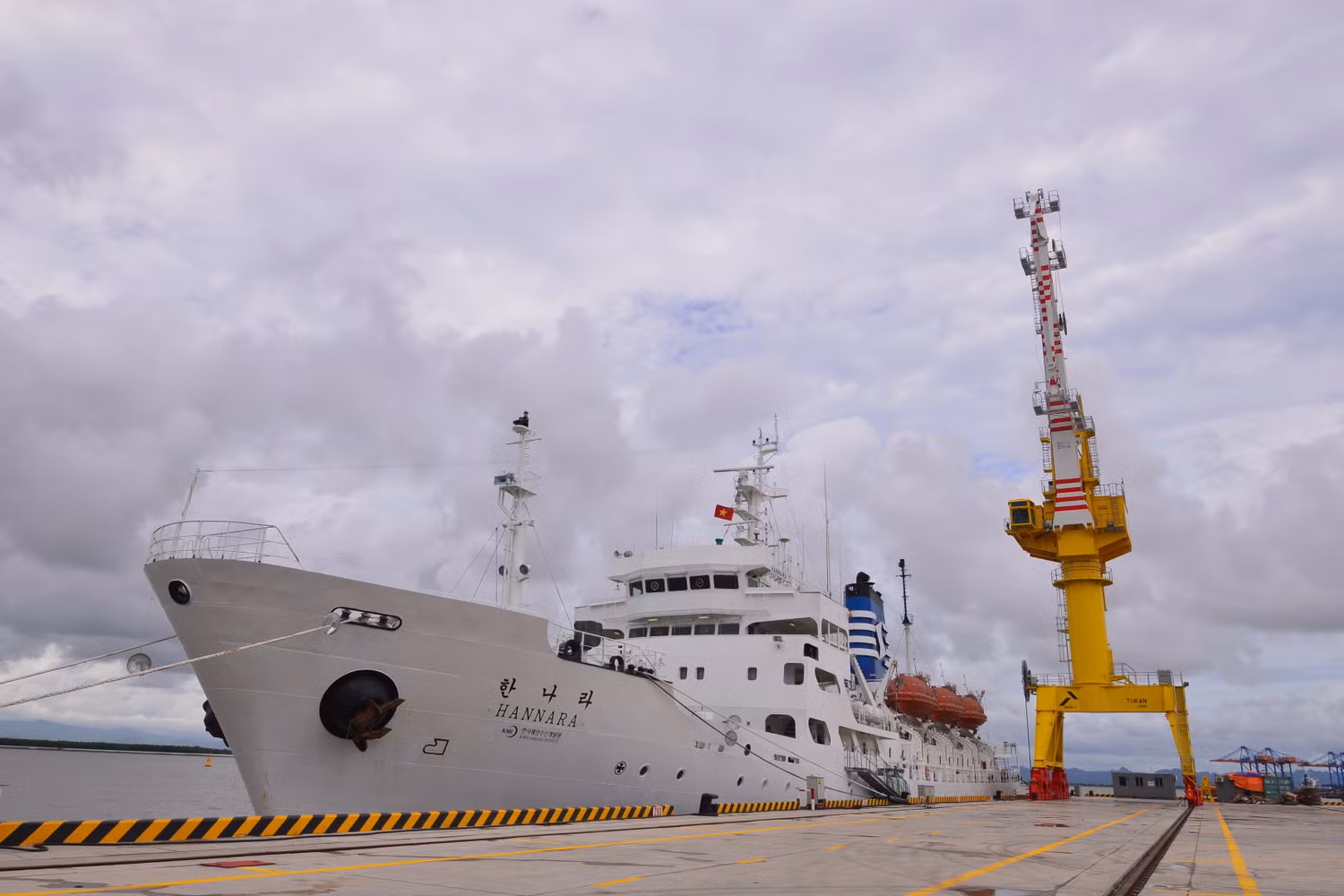 Tàu huấn luyện Hannara cập Cảng MPC Port (Hải Phòng) ngày 22/9/2020 (Ảnh: CTV)