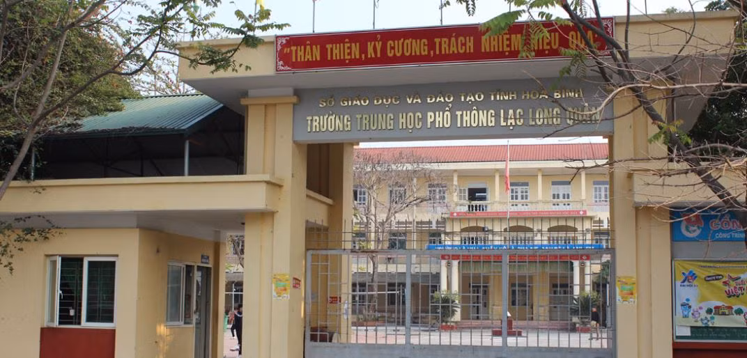 Trường Trung học phổ thông Lạc Long Quân. (Ảnh: Báo Hòa Bình)