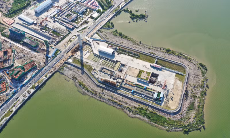 Khu kinh tế Sán Đầu với một phần diện tích lấn biển. Nguồn Global Times.jpeg