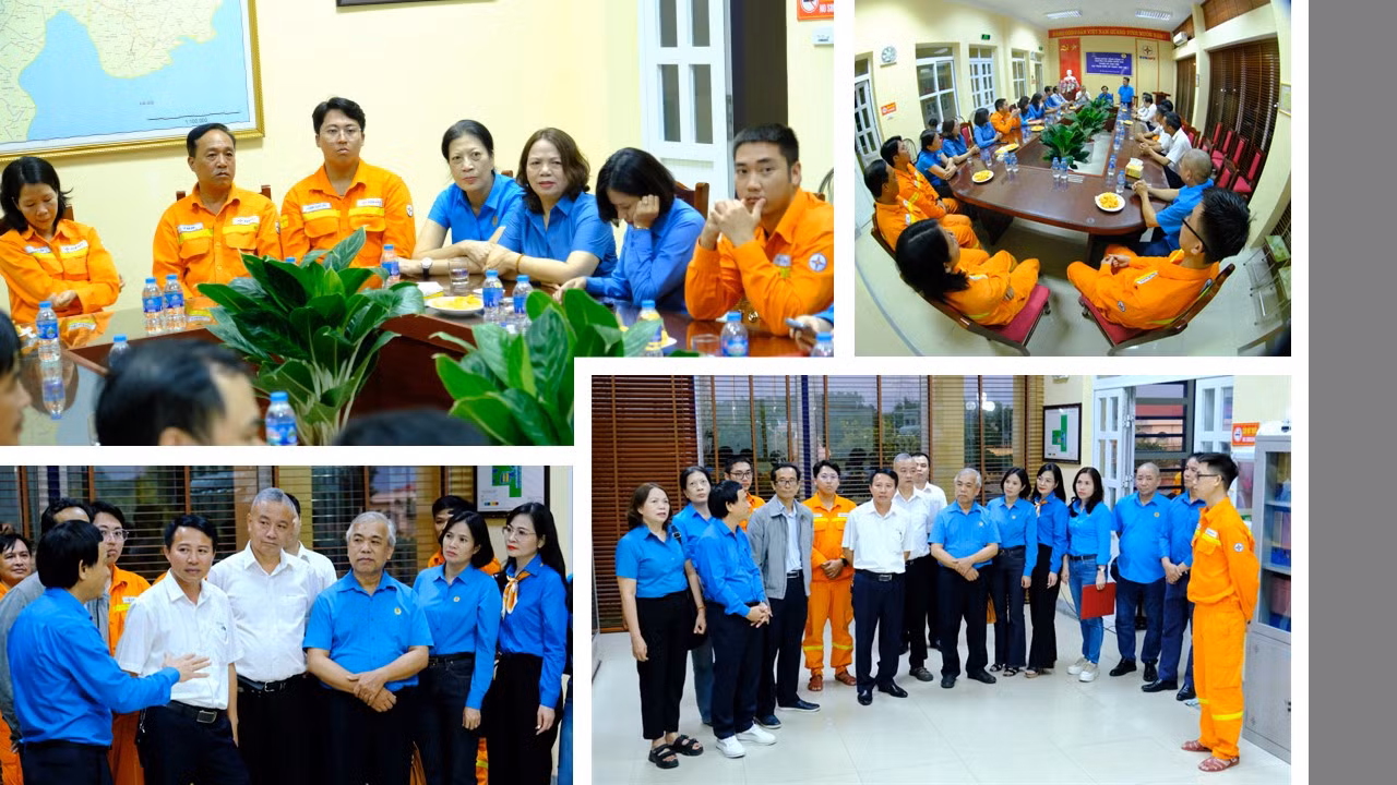 Đoàn công tác tham quan, hỏi thăm cán bộ công nhân viên Truyền tải điện Tây Bắc tại TBA 500kV Việt Trì.