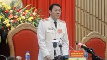Thiếu tướng Lương Tam Quang chủ trì buổi họp báo. Ảnh Quốc Toản. Thiếu tướng Lương Tam Quang chủ trì buổi họp báo. Ảnh Quốc Toản.