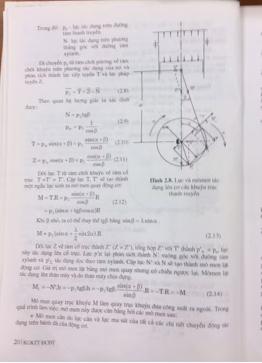 Trang 20 Sách "Kết cấu và tính toán động cơ đốt trong". Ảnh: Lại Bá Ất Trang 20 Sách "Kết cấu và tính toán động cơ đốt trong". Ảnh: Lại Bá Ất