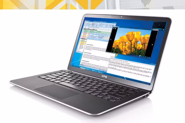 4. Ultrabook tốt nhất: Dell XPS 13 Ultrabook đầu tiên của Dell có kiểu dáng đẹp, nhẹ và chắc khỏe. Theo các cuộc thử nghiệm mà tạp chí PCWorld (Mỹ) thực hiện, Dell XPS 13 hoạt động khá nhanh ngay cả với CPU Core i5 và đồ họa tích hợp (phiên bản này có giá 1000 USD; phiên bản Core i7 và ổ SSD lớn hơn có giá đắt hơn vài trăm USD). Bàn phím có các phím lớn, phản hồi tốt và sắp xếp khá thoáng. Ngoài ra, bàn phím còn trang bị đèn nền nên hoạt động đánh máy trở nên rất dễ dàng. Dell XPS 13 hỗ trợ công nghệ Smart Connect cho phép tải dữ liệu ngay cả ở trạng thái chờ (sleep). 4. Ultrabook tốt nhất: Dell XPS 13 Ultrabook đầu tiên của Dell có kiểu dáng đẹp, nhẹ và chắc khỏe. Theo các cuộc thử nghiệm mà tạp chí PCWorld (Mỹ) thực hiện, Dell XPS 13 hoạt động khá nhanh ngay cả với CPU Core i5 và đồ họa tích hợp (phiên bản này có giá 1000 USD; phiên bản Core i7 và ổ SSD lớn hơn có giá đắt hơn vài trăm USD). Bàn phím có các phím lớn, phản hồi tốt và sắp xếp khá thoáng. Ngoài ra, bàn phím còn trang bị đèn nền nên hoạt động đánh máy trở nên rất dễ dàng. Dell XPS 13 hỗ trợ công nghệ Smart Connect cho phép tải dữ liệu ngay cả ở trạng thái chờ (sleep).
