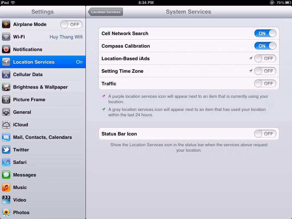 Theo mặc định, tất cả các tùy chọn trong System Services đều được bật, hãy tắt những tùy chọn không cần thiết với bạn. Theo mặc định, tất cả các tùy chọn trong System Services đều được bật, hãy tắt những tùy chọn không cần thiết với bạn.