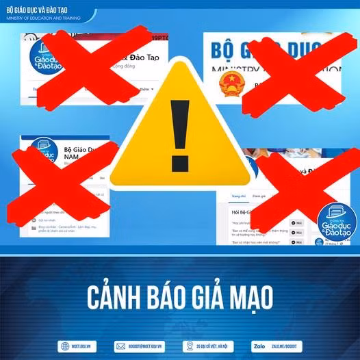 Hàng loạt trang Fanpage mạo danh Bộ Giáo dục - Đào tạo.
